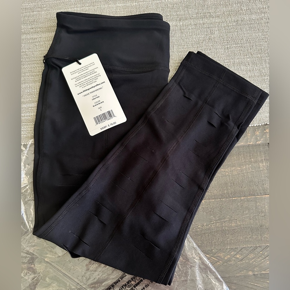 90 Degree By Reflex Distressed Black Leggings